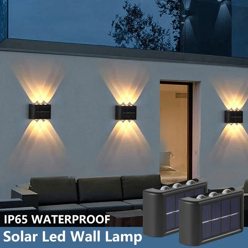 Outdoor Lighting: LED Wall Light - Solar Powered - White/Warm - Up and Down Illuminate