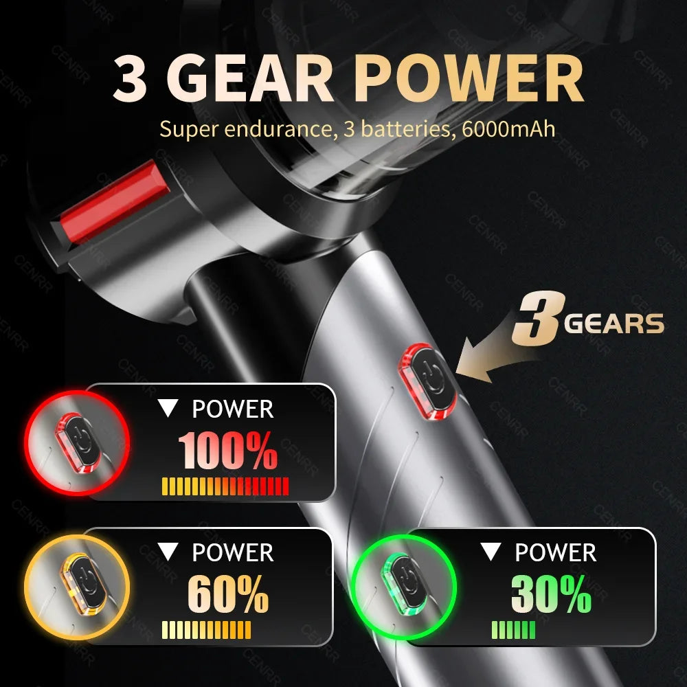Wireless Car Vacuum-Cleaner High Pressure, Portable Handheld Mini, Strong Suction, CENRR