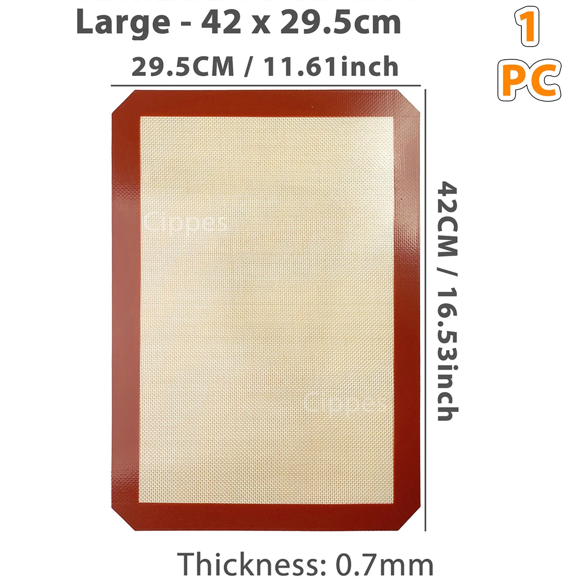 Baking Mat, Non-Stick, Reusable, Silicone–for Oven, 2 Sizes 30/42cm, Heat Resistant, Bakeware Sheets - 1PC, 2PCS