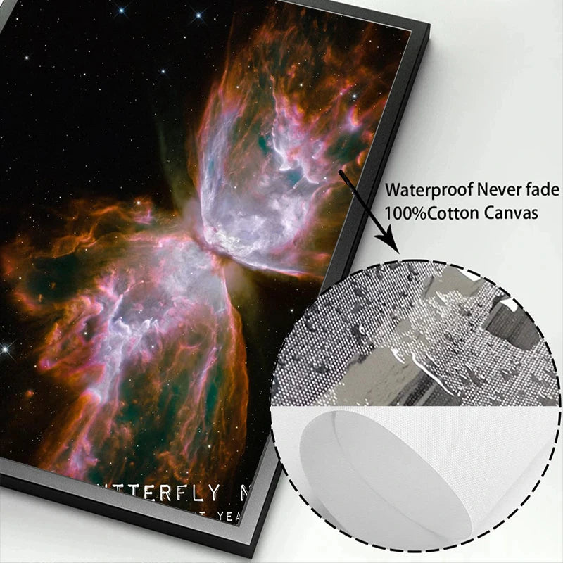 Canvas Painting-Universe Space Poster Veil Rosette Nebula Black Hole Galaxy Canvas Painting Planet Modern Wall Art Pictures Bedroom Home Decor
