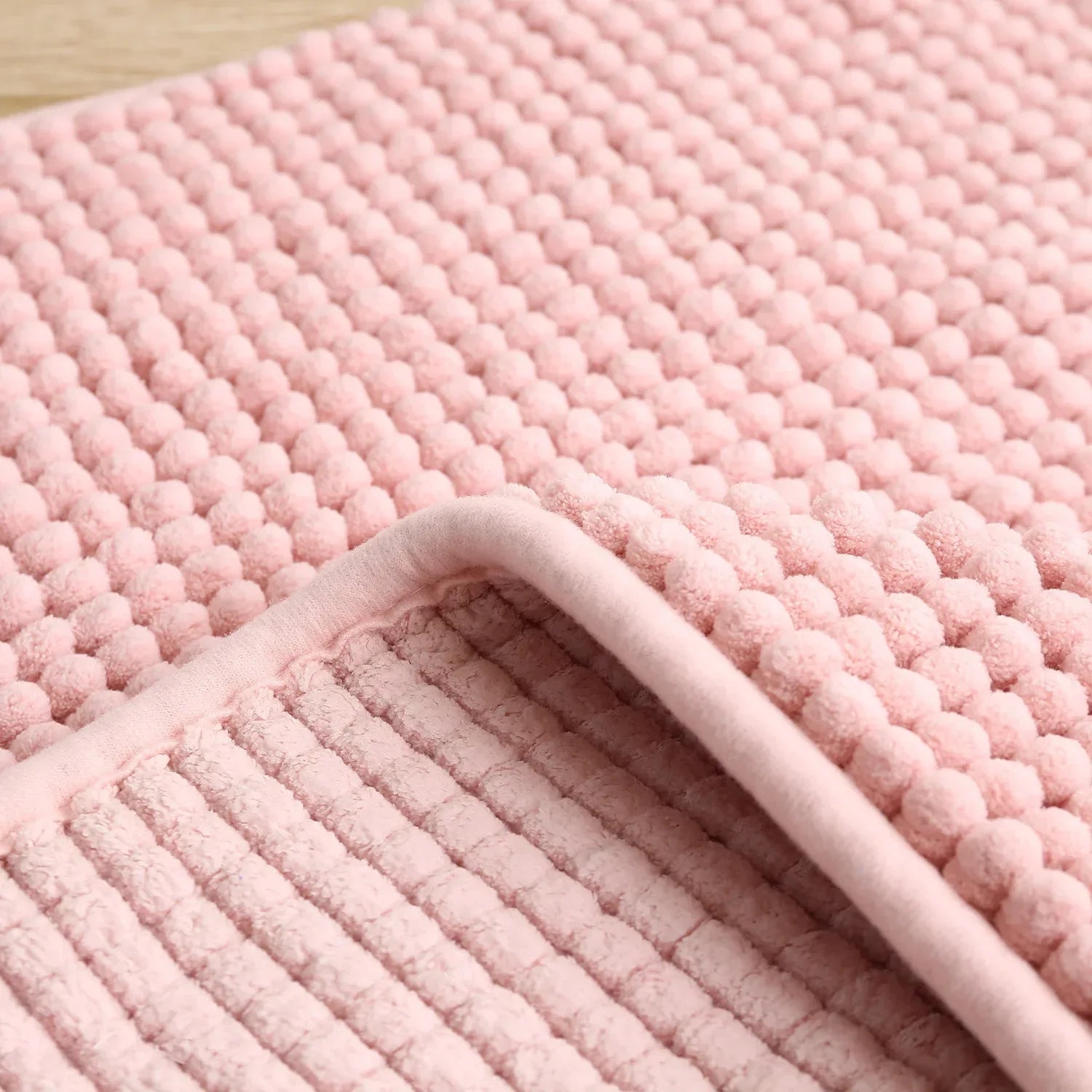 Bath Mat-Chenille, Encrypted Thickened, Short Plush, Strong Water-absorbent, Non-slip Bathroom Rug Carpet