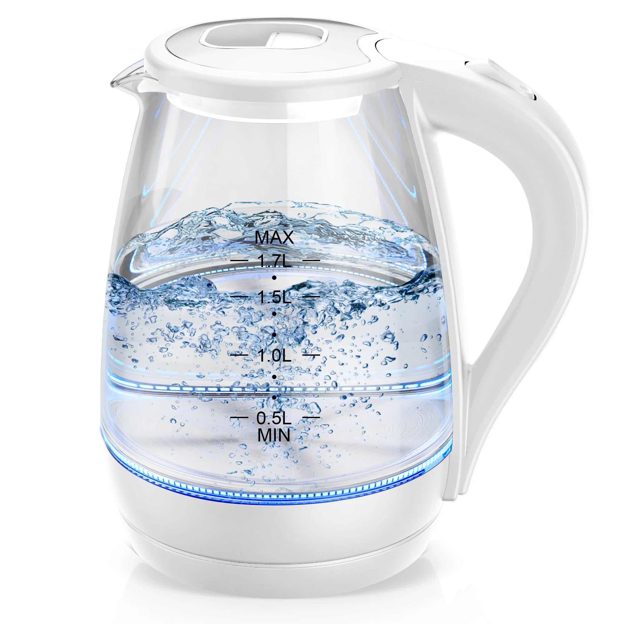 Electric Kettle- Electric Kettle with Water Dispenser - 1.7L Elegant Glass Tea Pot, 1100W Fast Boiling, LED Indicator, Auto-Shutoff