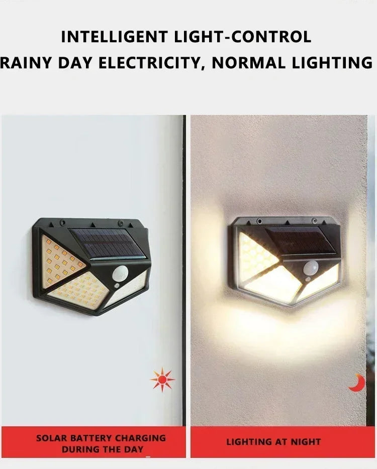 LED Solar Lights-Outdoor Waterproof External Solar Lamp Motion Sensor Garden Lights Solar Power Sunlight Yard Wall Street Light