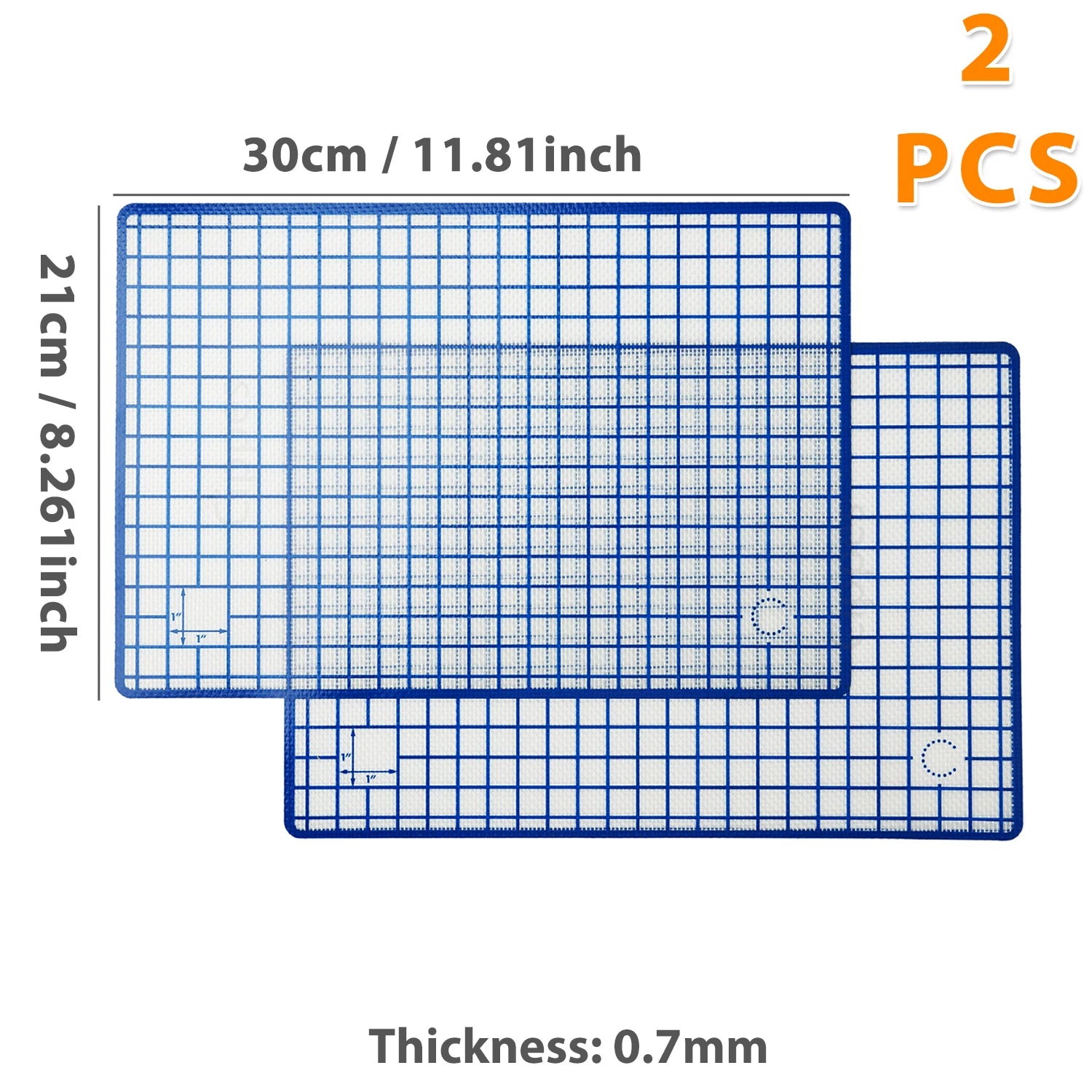 Baking Mat, Non-Stick, Reusable, Silicone–for Oven, 2 Sizes 30/42cm, Heat Resistant, Bakeware Sheets - 1PC, 2PCS
