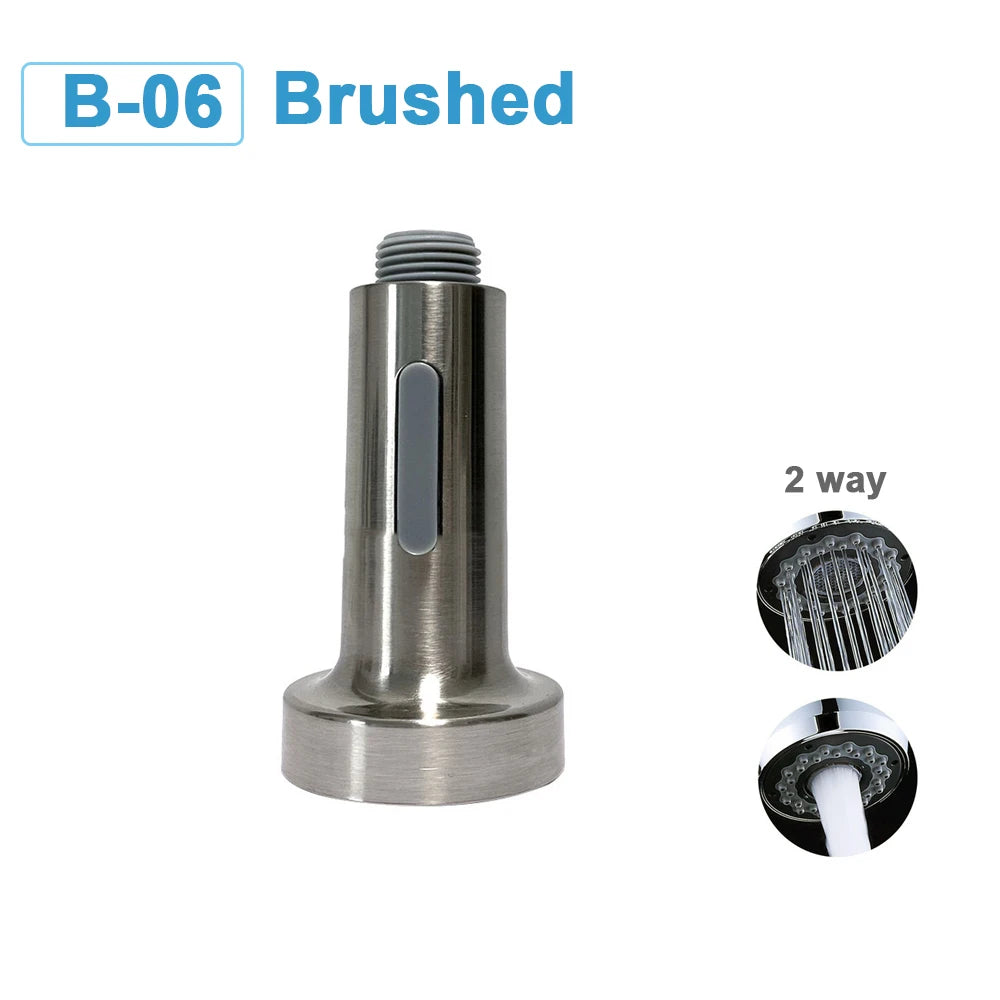Kitchen Faucet-Head Pull Out Shower Nozzle, G1/2,  Sprayer Bathroom Sink Tap Replacement Accessory Black Silver Golden Head Aerator