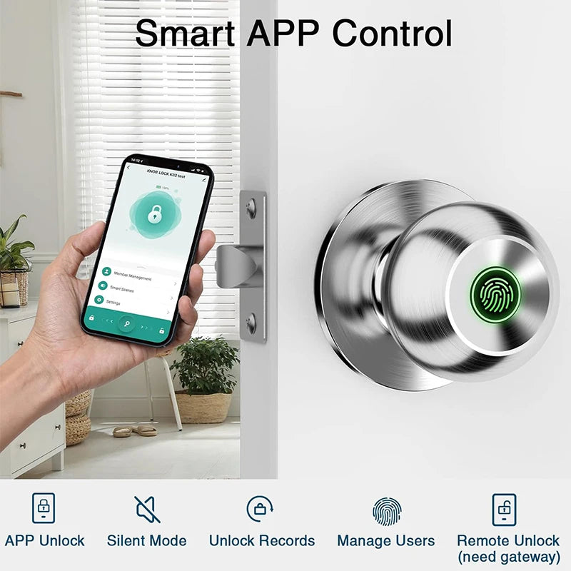 Bluetooth Smart Door Lock by CIEPOJIET – Keyless Fingerprint & Tuya App Unlock