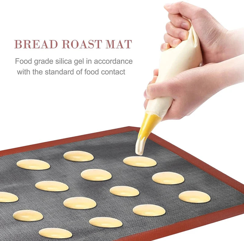 Baking Mat-Non-Stick Silicone Macaron for Bake Pans Macaroon Pastry Cookie Making Professional Grade Nonstick