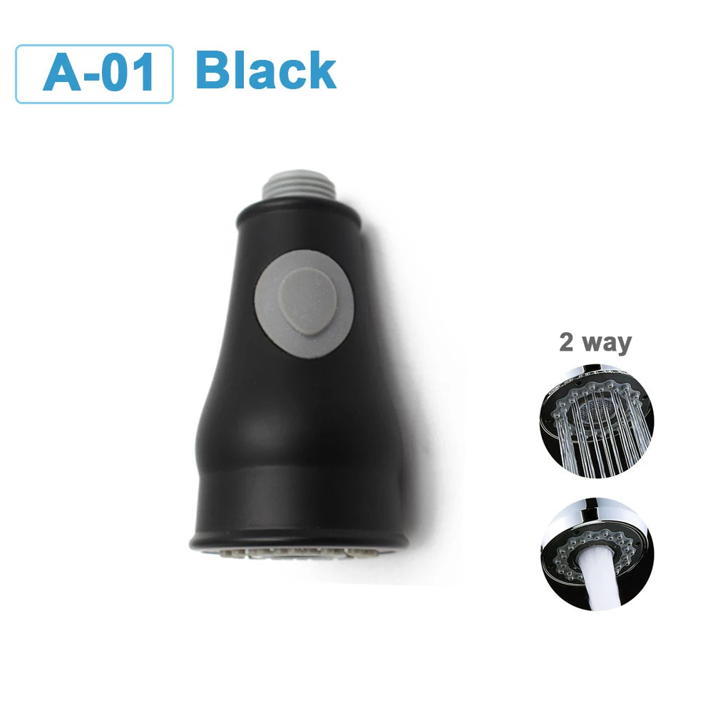 Kitchen Faucet-Head Pull Out Shower Nozzle, G1/2,  Sprayer Bathroom Sink Tap Replacement Accessory Black Silver Golden Head Aerator