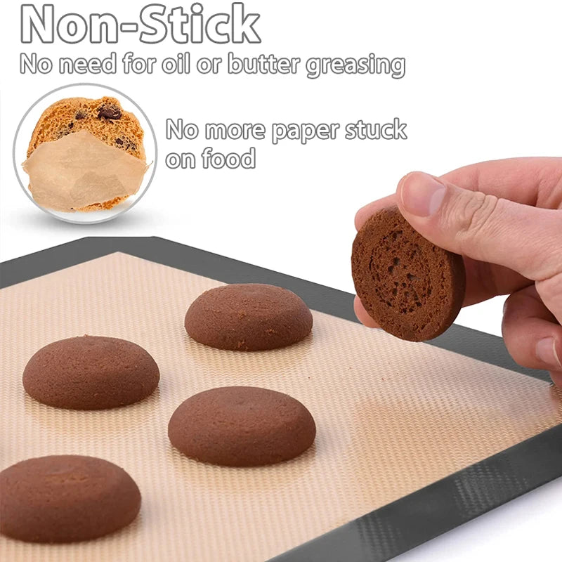 Baking Mat, Non-Stick, Reusable, Silicone–for Oven, 2 Sizes 30/42cm, Heat Resistant, Bakeware Sheets - 1PC, 2PCS