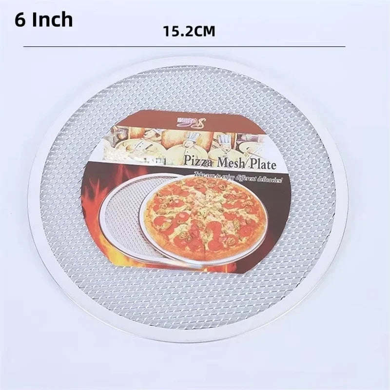 Kitchen-Round Pizza Baking Trays – 8/10/12/14" Non-Stick Aluminum Mesh Screens for Oven & Homemade Pizza