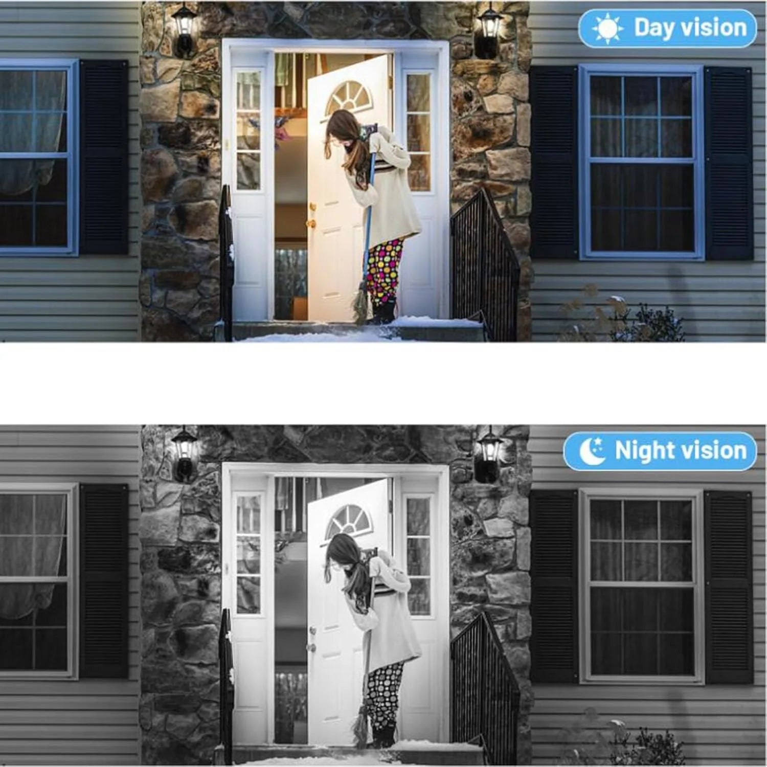 Smart WiFi Camera Doorbell – Night Vision, Voice Control & Door/Window Sensor Integration with App Alerts