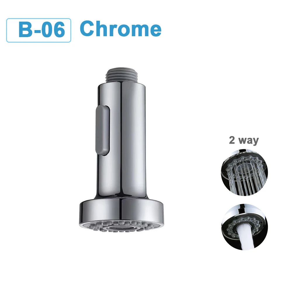 Kitchen Faucet-Head Pull Out Shower Nozzle, G1/2,  Sprayer Bathroom Sink Tap Replacement Accessory Black Silver Golden Head Aerator
