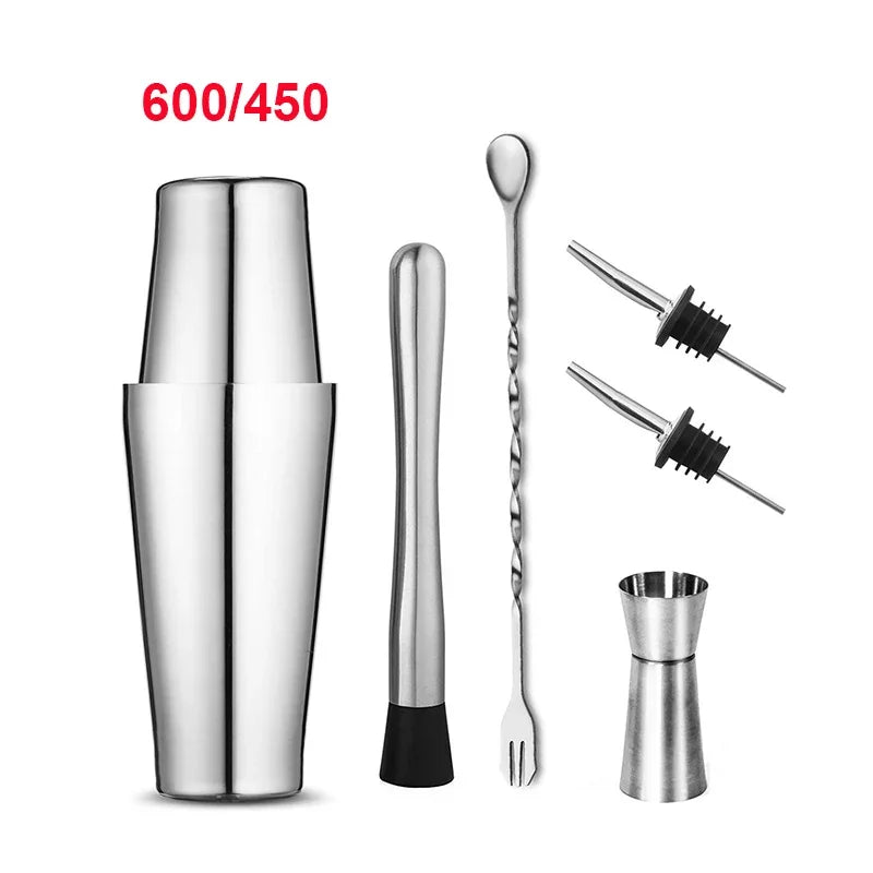 Boston Shaker Professional Stainless Steel Bartender Wine Cup Cocktail Mixer, Martini UPORS Cocktail Shaker Bar Set
