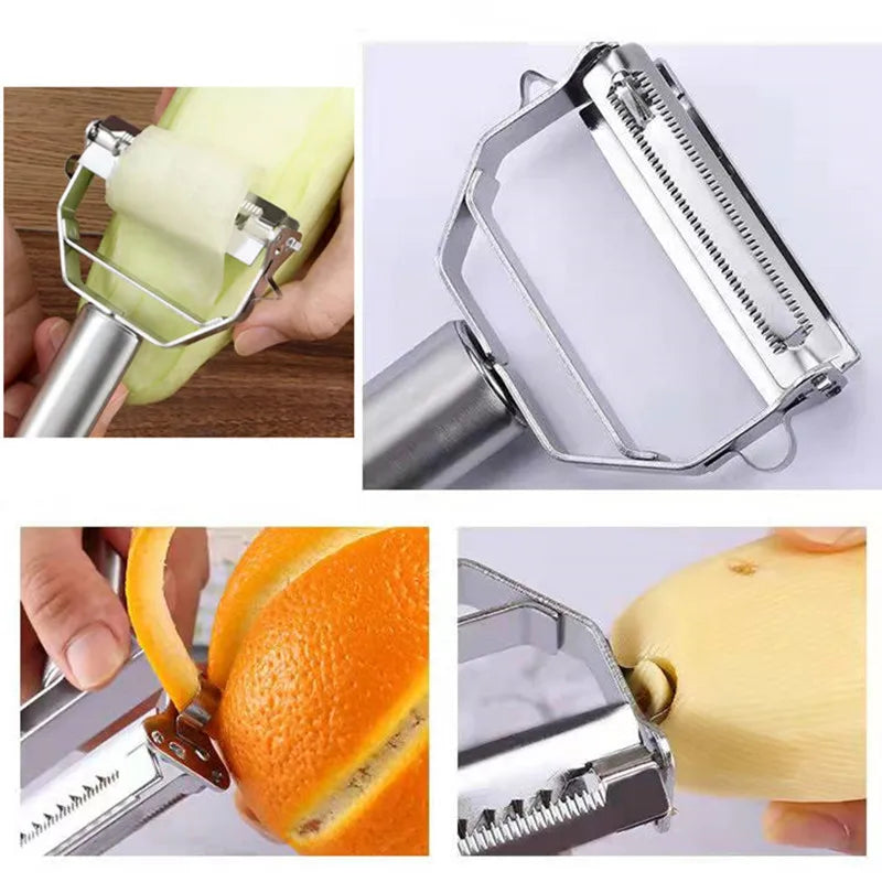 Home Kitchen: Utensil: Vegetable Peeler Stainless Steel Double-Head Peeler Multi-Function Fruit and Vegetable Peeler | Household Melon Planer