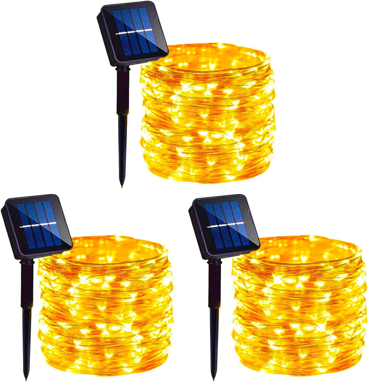 400 LED Solar-Powered Copper String Lights (4PCS) – Perfect for Christmas, Parties & Garden Decoration