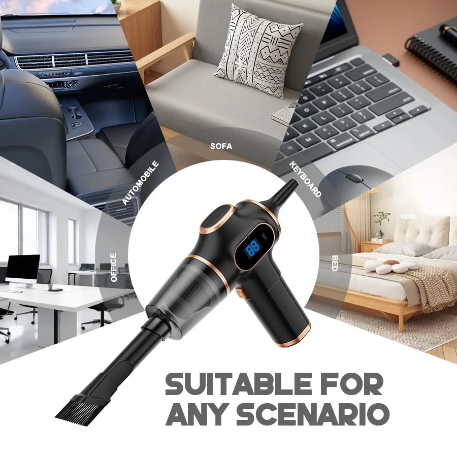 Wireless Car Vacuum-NEW ABS Car Vacuum Cleaner, High-Power, Household Cleaning Machine, Mini Vacuum, Carpet, Cleaner Home Appliance, Sofa, Office