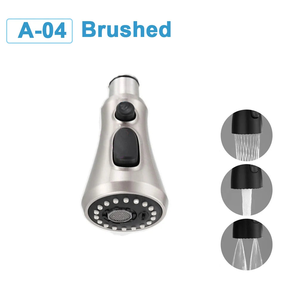 Kitchen Faucet-Head Pull Out Shower Nozzle, G1/2,  Sprayer Bathroom Sink Tap Replacement Accessory Black Silver Golden Head Aerator