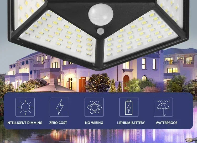 LED Solar Lights-Outdoor Waterproof External Solar Lamp Motion Sensor Garden Lights Solar Power Sunlight Yard Wall Street Light