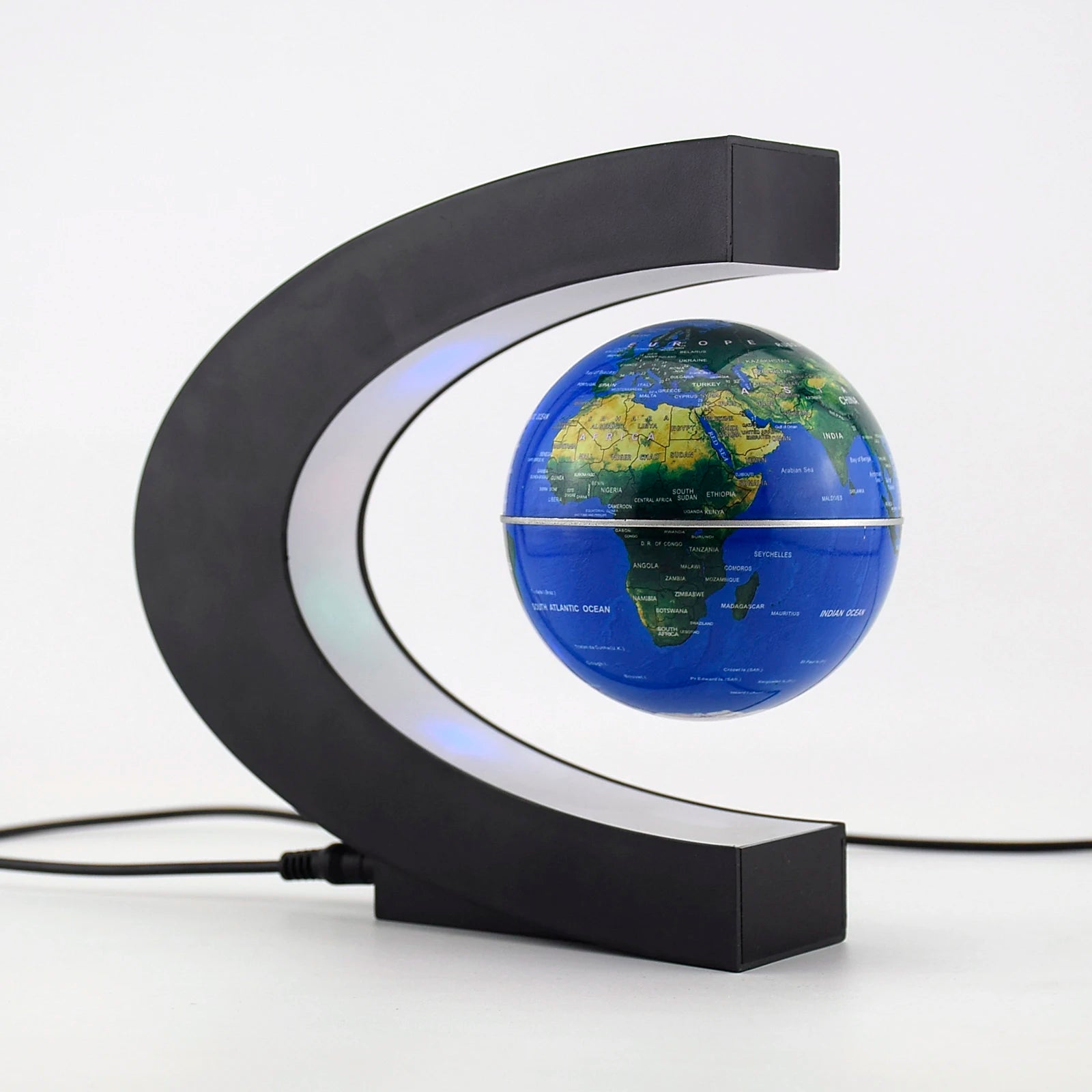 Home Gadget: Desk Art: Magnetic Floating Levitation Globe - LED World Map - Antigravity Novelty Ball Light