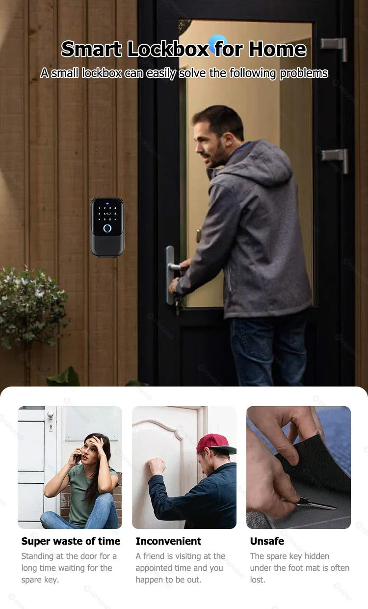Electronic Lock-Bluetooth Smart, Lock Box Home Key, Wireless, Smart lock Box, Electronic Key Box App, Digital Code Bluetooth Key Safe Padlock for Host, TTlock Smartkey