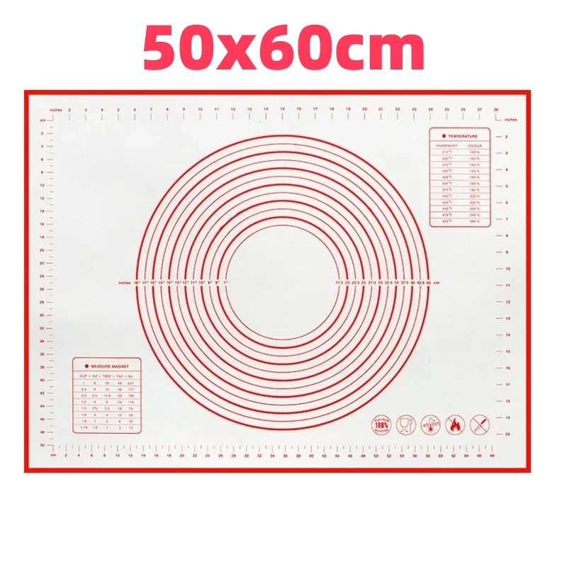 Baking Mat-Silicone Kneading Pad Dough Mat Pizza Cake Dough Maker Kitchen Cooking Grill Non-Stick Gadgets Bakeware Pastry Mat
