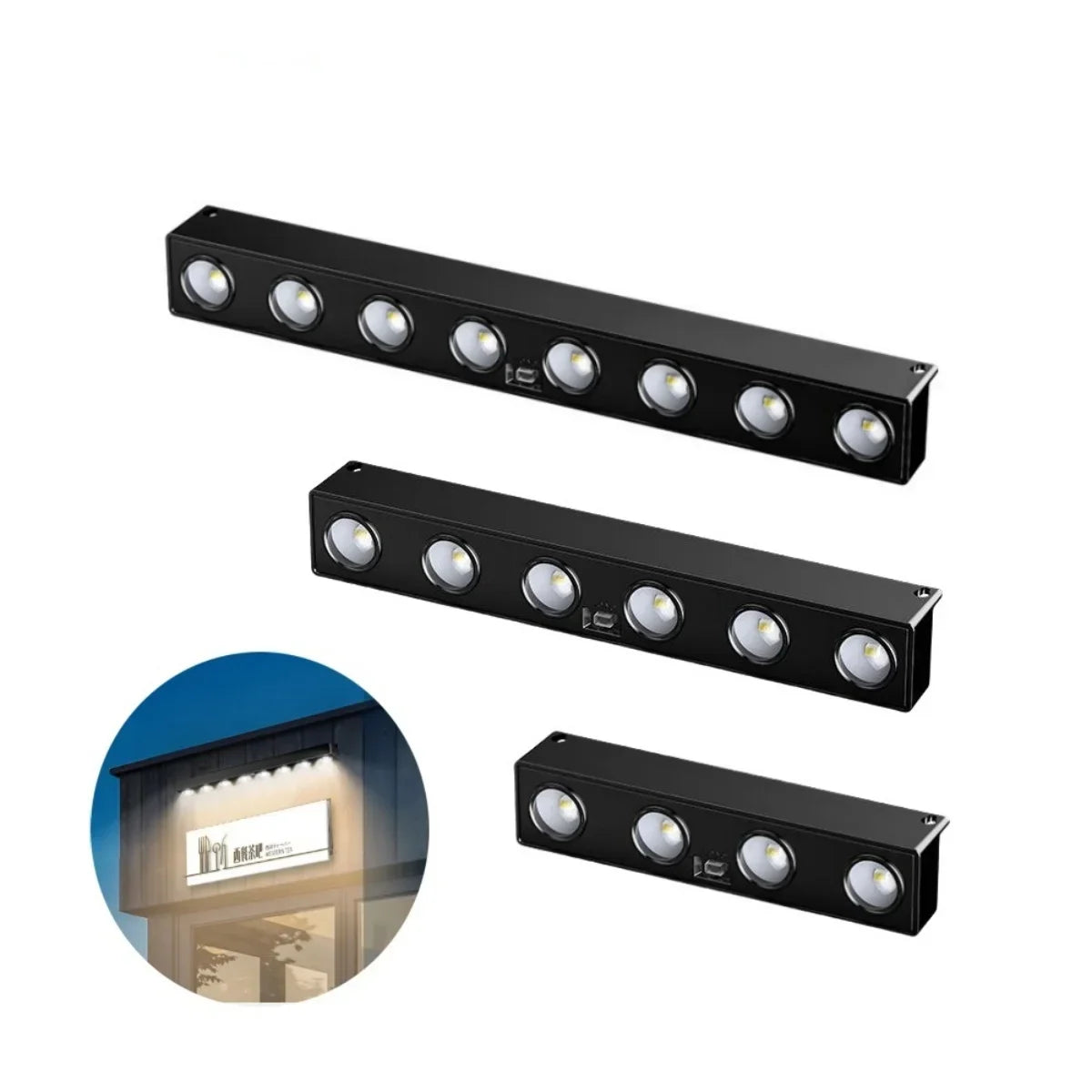 Outdoor Lighting: LED Wall Light- Solar Powered - Waterproof 4/6/8LED