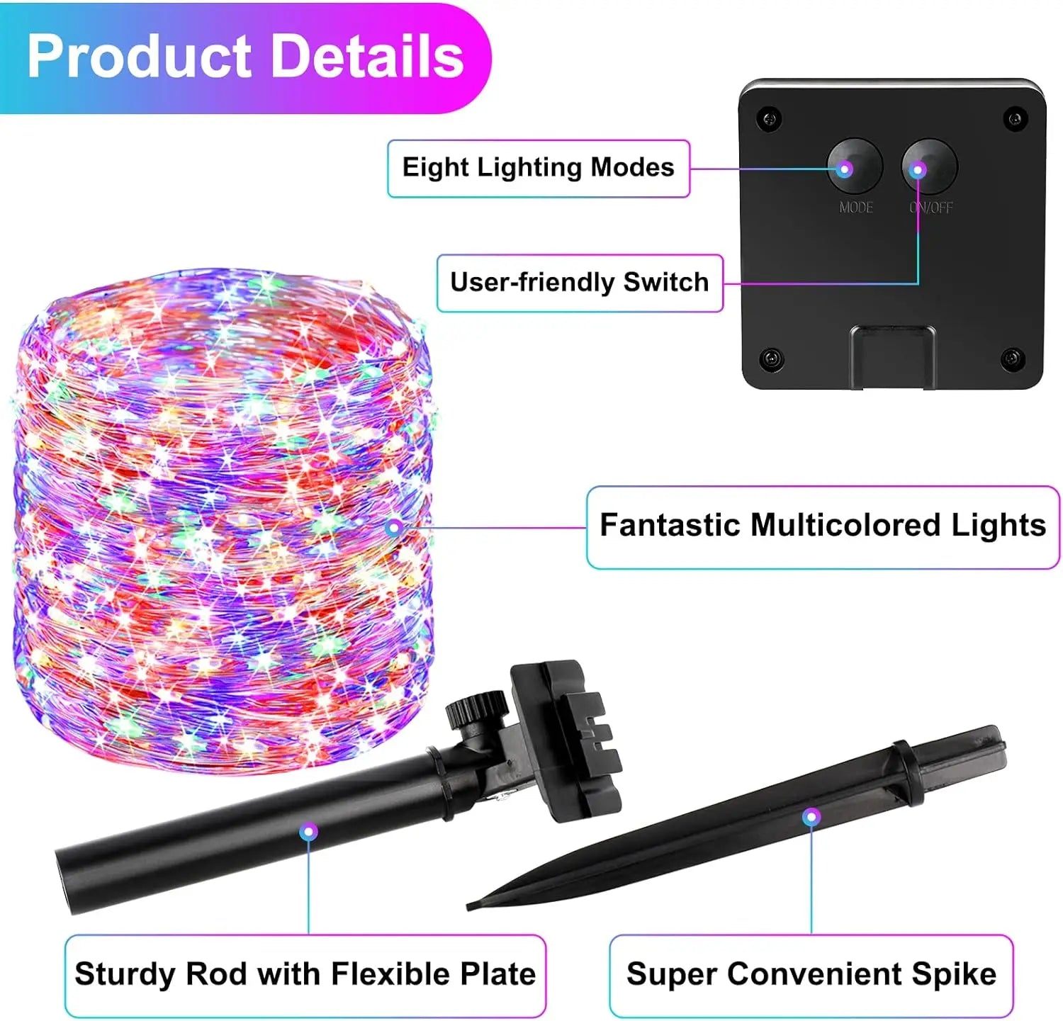 400 LED Solar-Powered Copper String Lights (4PCS) – Perfect for Christmas, Parties & Garden Decoration