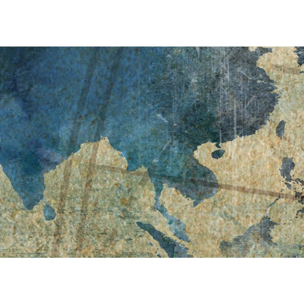 Home Decor: Wall Art: Canvas - Panels 5 - Acoustic - World Map - 90H x 35W inch (228x89cm)