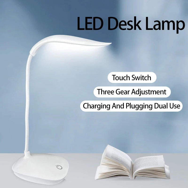 LED Desk Lamp - USB Charging – Portable Touch Control Reading Light with Eye-Caring Features