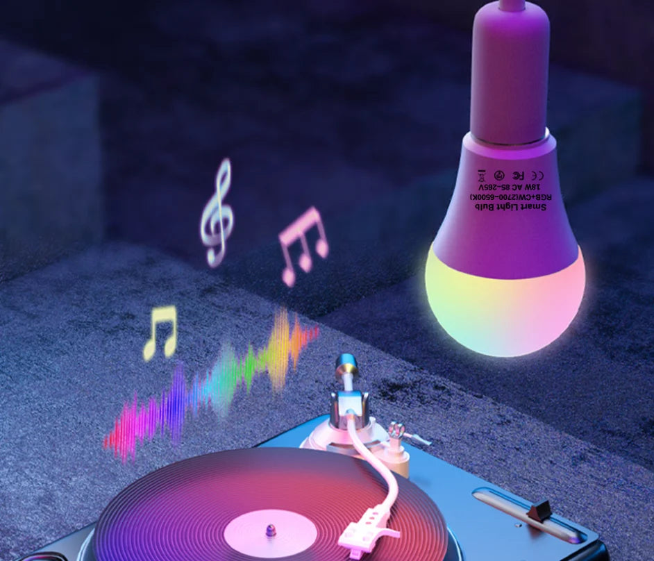 Smart LED Light Bulbs - RGB – E27 WiFi + Bluetooth, Tuya App Control, Works with Alexa & Google