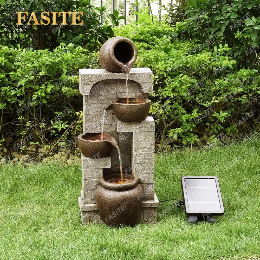 Water Fountain-LEDs Lights, Outdoor Fountains Water, Create a Calming Oasis in Gardens