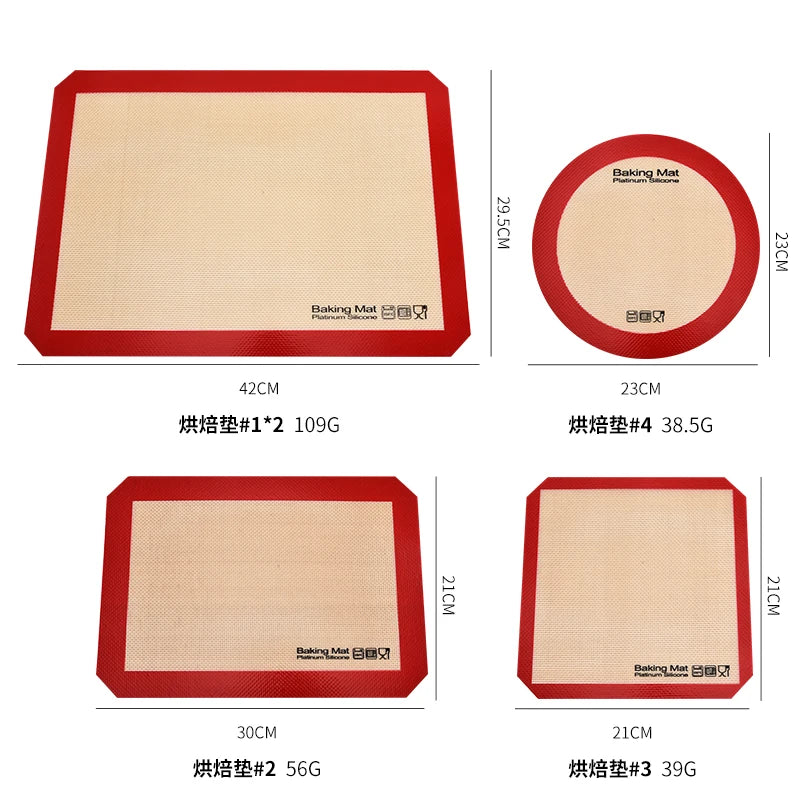 Baking Mat-Non-Stick 5 Pcs set High Temperature Resistant Silicone Fiberglass Platinum Silicone Mat for Macarons Kitchen Baking Tool