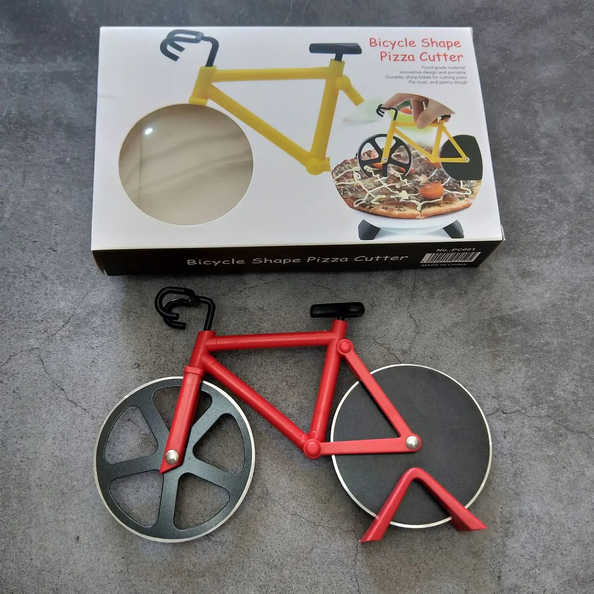 Stainless Steel Bicycle-Shaped Pizza Cutter – Wheel Slicer & Fun Kitchen Tool