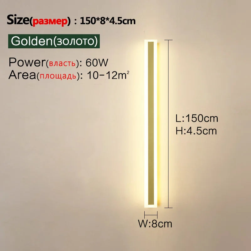 Outdoor Lighting: LED Wall/Long Wall Lamp - IP65 - Waterproof - corridor, staircase, balcony, entrance, villa