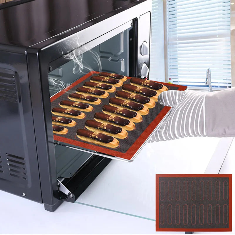 Baking Mat-Non-Stick Silicone Macaron for Bake Pans Macaroon Pastry Cookie Making Professional Grade Nonstick