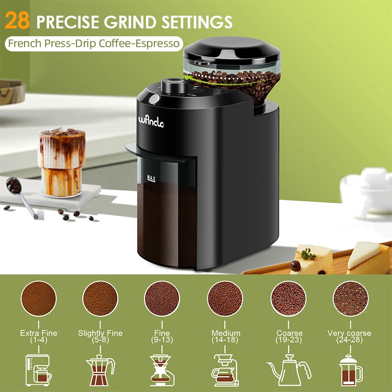 Home Kitchen: Coffee Grinder: Electric - Adjustable Burr Mill by Wancle