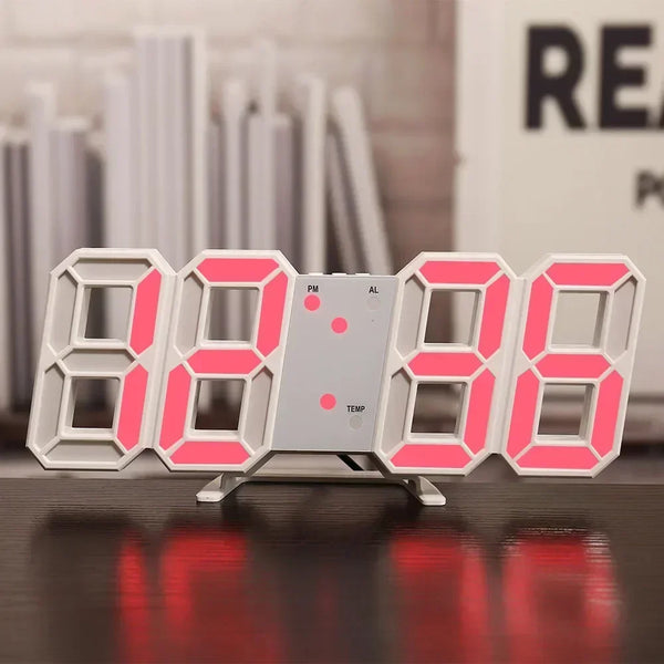 LED Digital Clock-Wall Decoration 3D Glow Night Mode Decoration for Bedroom Adjustable Electronic Watch Room Decor Aesthetics