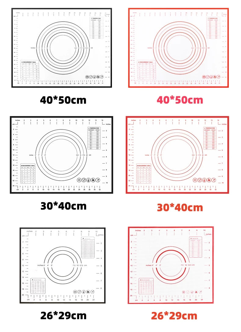 Baking Mat-Silicone Kneading Pad Dough Mat Pizza Cake Dough Maker Kitchen Cooking Grill Non-Stick Gadgets Bakeware Pastry Mat