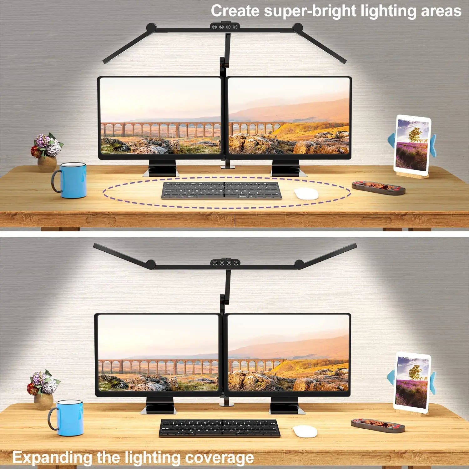 LED Desk Lamp – Architect with Clamp – Auto-Dimming 24W Ultra Bright Light for Office & Study