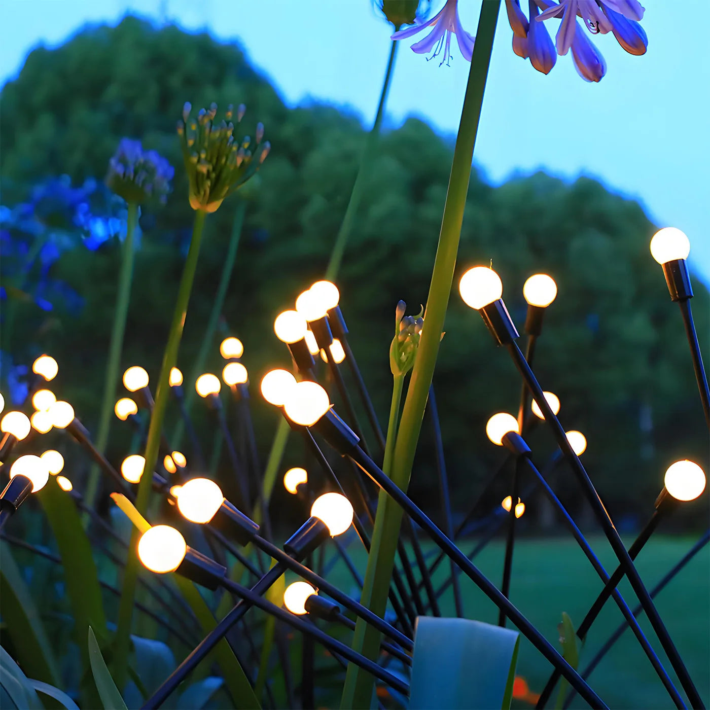 LED Solar Lights-8 Head Firefly Lights, Outdoor Garden Lights, Waterproof High Flexibility, Yard, Patio