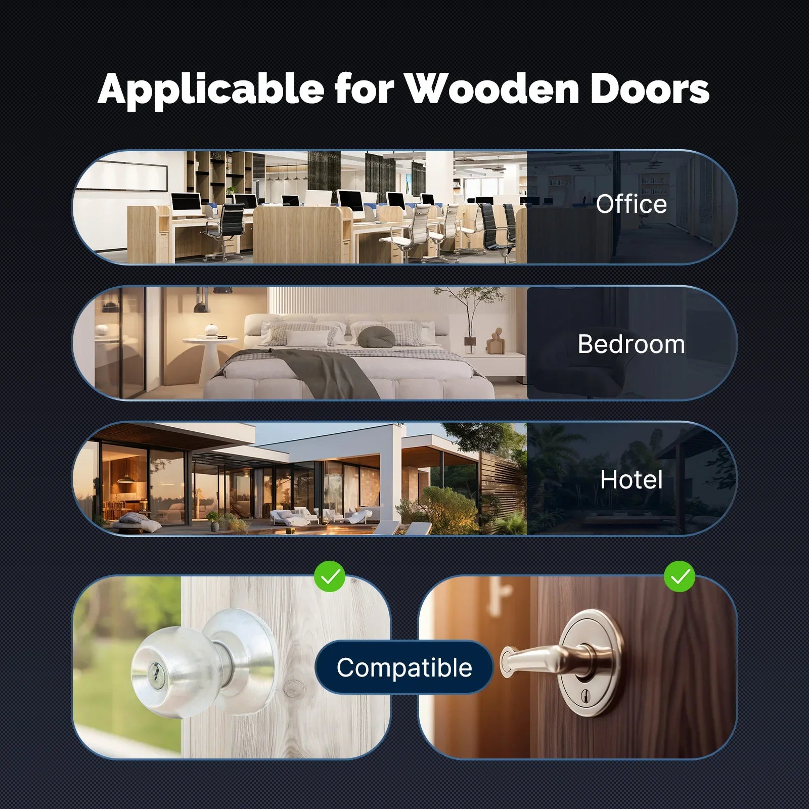 Digital Electronic Lock-MOES Tuya, Bluetooth, Smart Fingerprint, Door Handle, Electronic, Password APP Remote Unlock Hotel Apartment Office Rental House