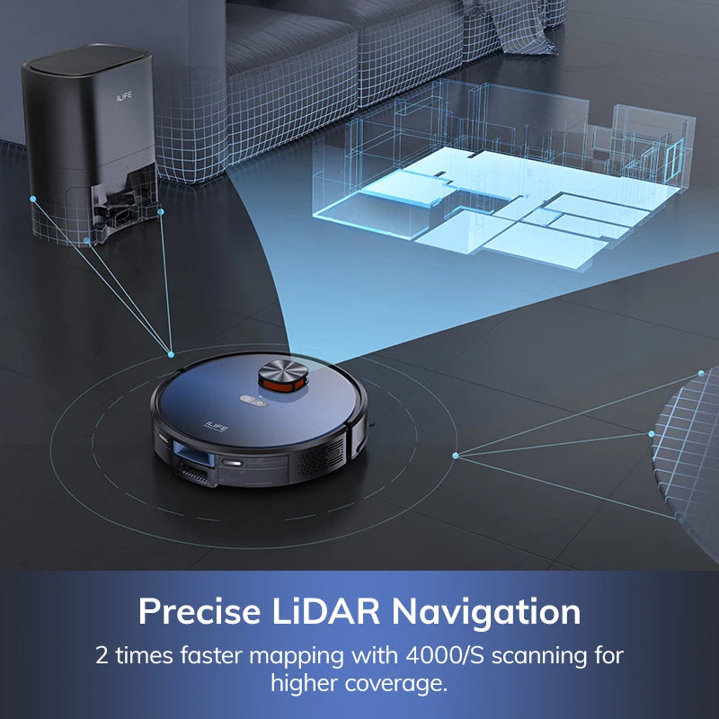 Vacuum - LDS Robot Vacuum Cleaner with ILIFE T10s – Powerful 3000Pa Suction & Remote App