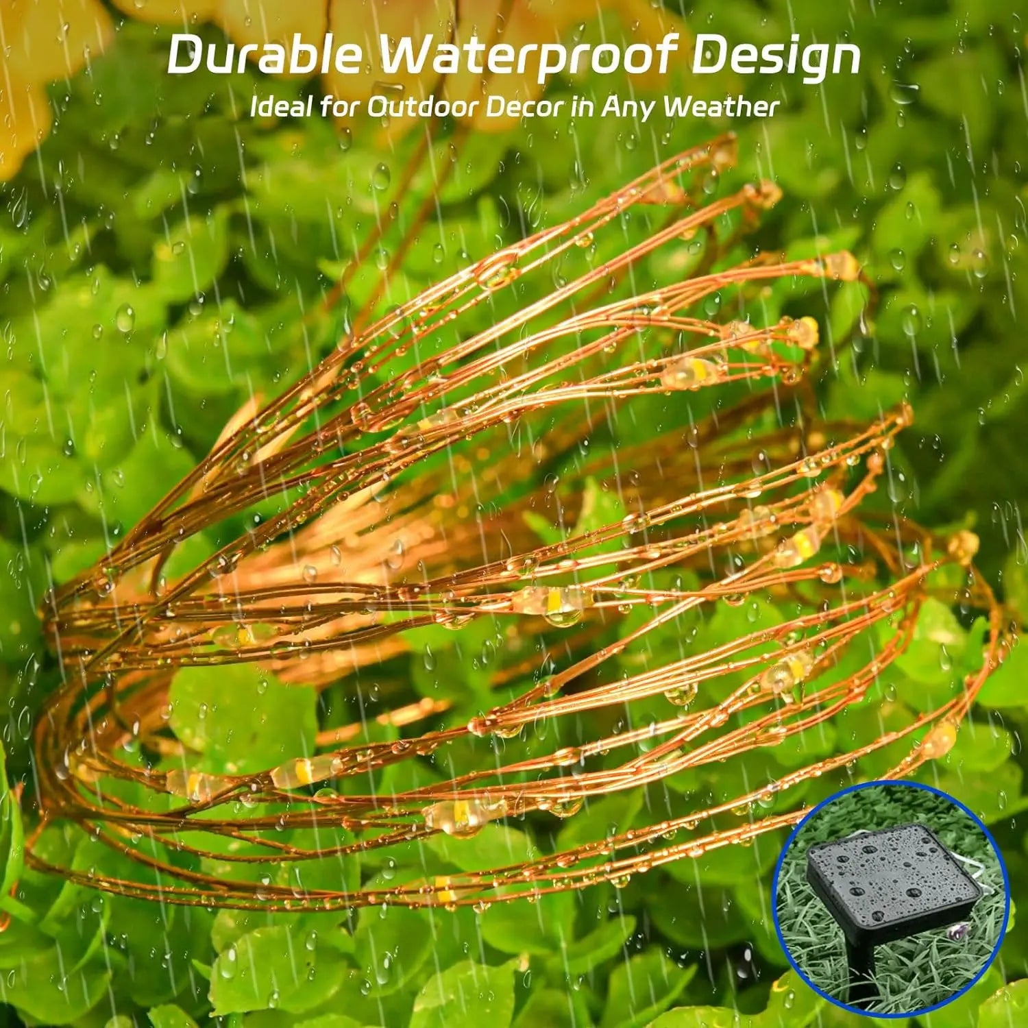 LED Solar Light-Solar Light Outdoor Lamp, String Lights, 4Pack 400 LED, Holiday, Christmas, Party, Waterproof Fairy Lights Garden Garland Copper