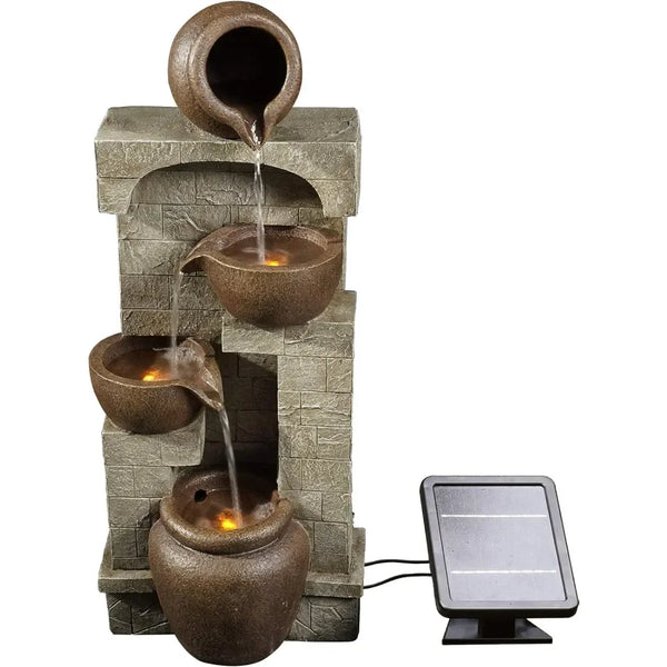 Water Fountain-LEDs Lights, Outdoor Fountains Water, Create a Calming Oasis in Gardens
