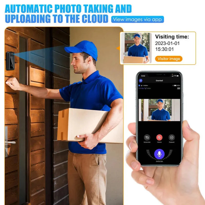 Home Security: WiFi Camera: Smart Home: Wireless Doorbell with Camera Bundle