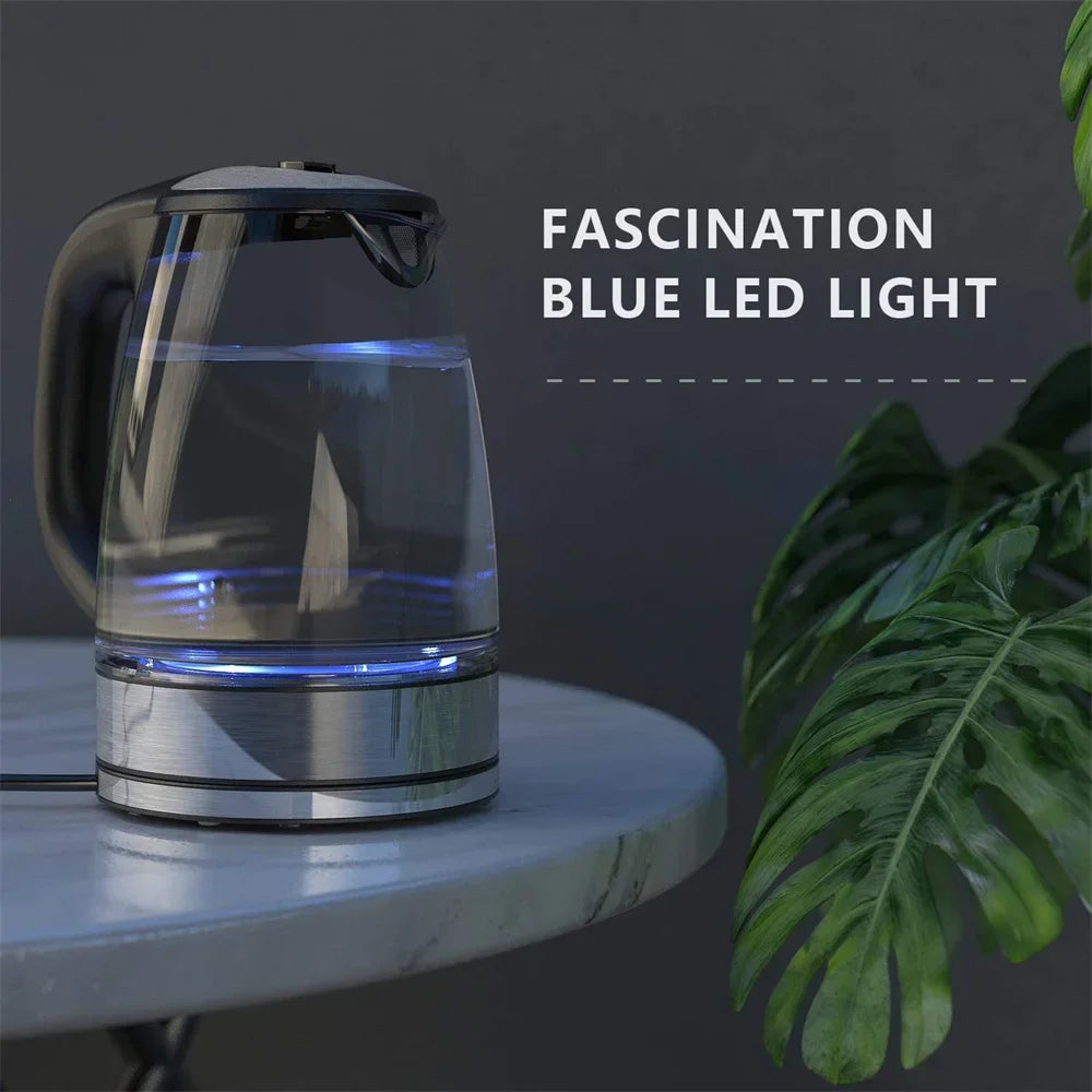 Electric Glass Kettle-2200W Fast Boiling, Temperature Control, 4-Hour Keep Warm, 2.0L Tea Kettle & Hot Water Boiler, by DEVISIB