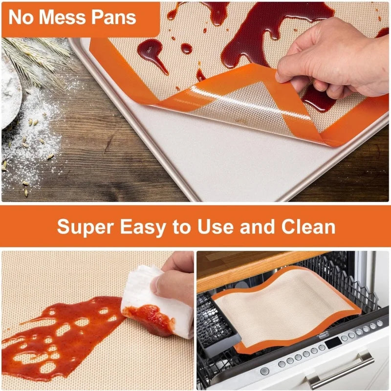 Home Kitchen: Baking Mat: Silicone - Heat Resistant - NonStick - Non-Skid - Food Grade for Pastry or Oven Air Fryer