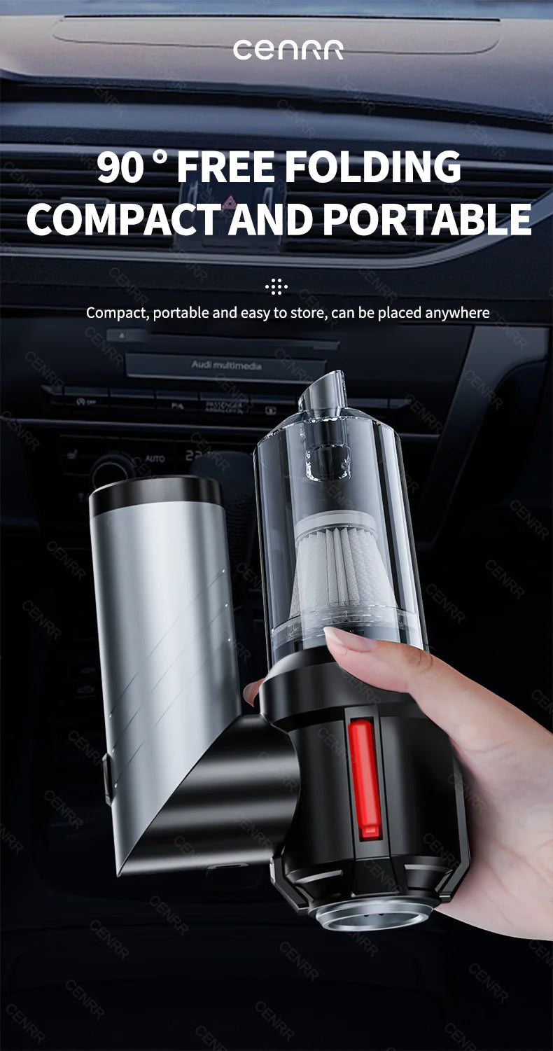 Vacuum - Portable (Cordless) Handheld by CENRR – Powerful Suction for Car Interiors & Home Use