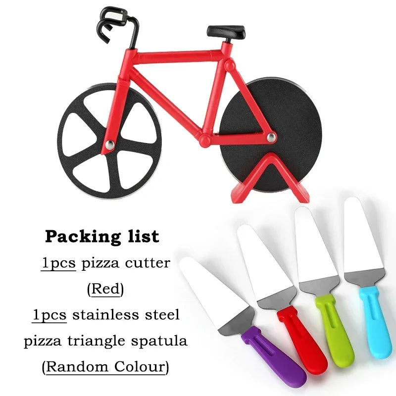 Pizza Cutter Stainless Steel Bicycle Shape Wheel Bike Roller Pizza Chopper Slicer Pizza Cutting Knife Kitchen Tools