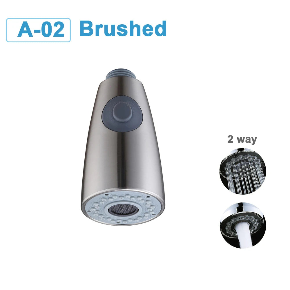 Kitchen Faucet-Head Pull Out Shower Nozzle, G1/2,  Sprayer Bathroom Sink Tap Replacement Accessory Black Silver Golden Head Aerator